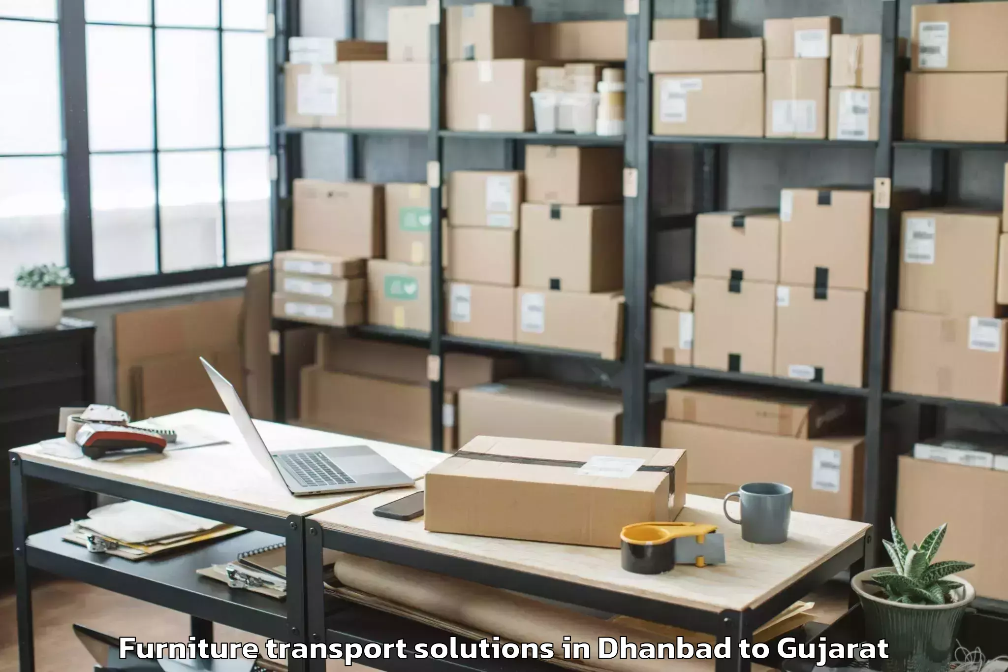 Top Dhanbad to Rajkot Airport Raj Furniture Transport Solutions Available